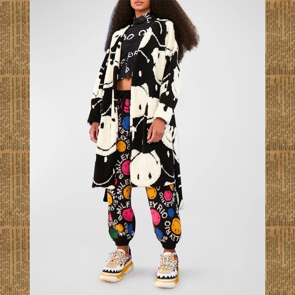 nwt! farm rio x smiley belted two-tone cardigan - Picture 2 of 5